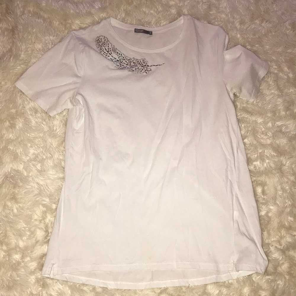Zara rhinestone leaf tee